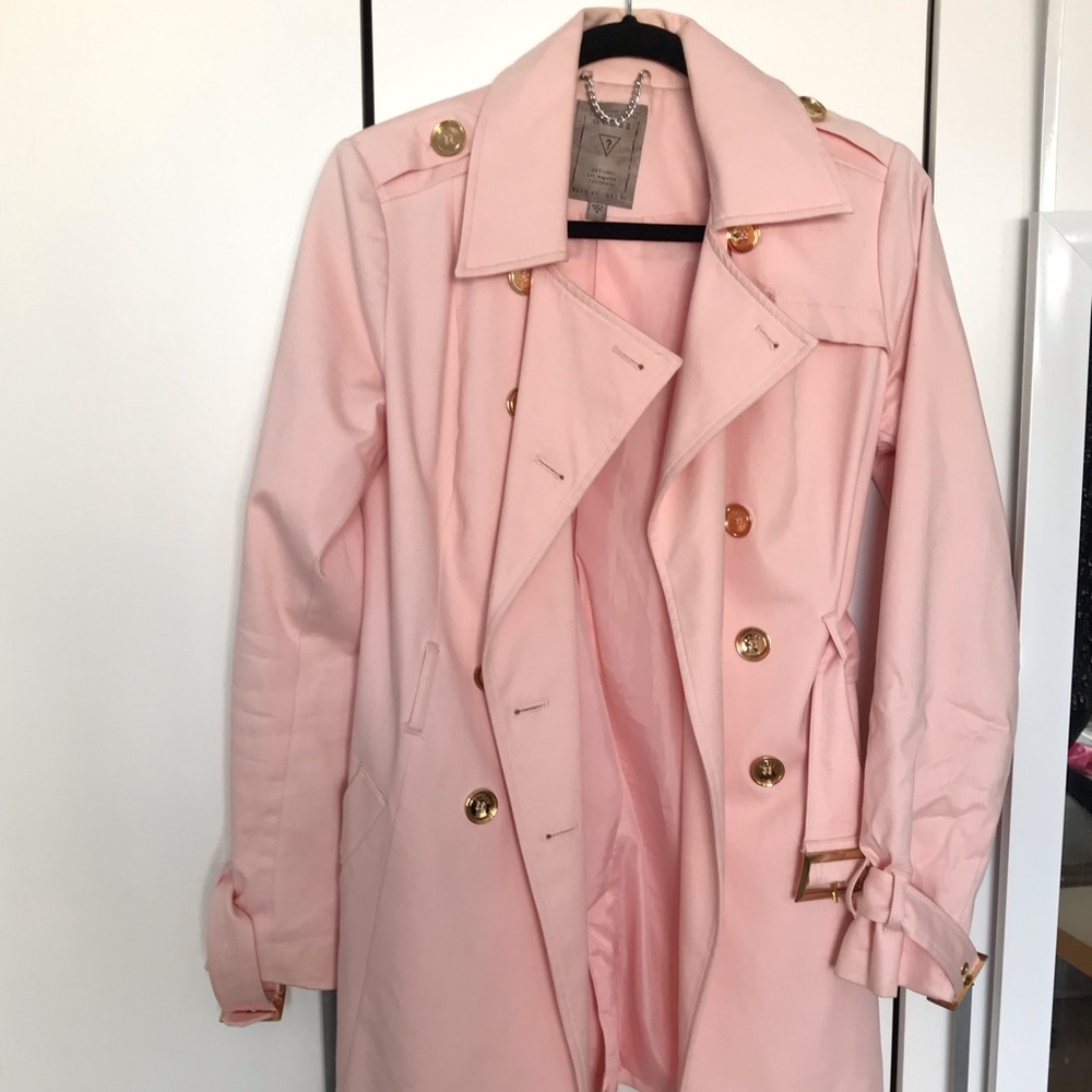 Guess Pink Trench Coat Size M